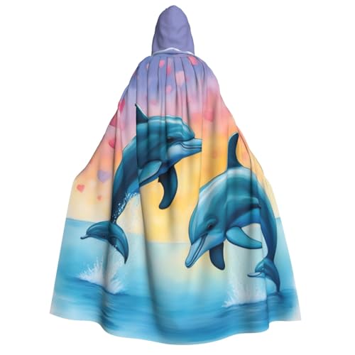 AYYQWE Umhang mit Kapuze und Delfinen, Unisex, für Erwachsene, warm, für Halloween, Cosplay, Karneval AYYQWE Umhang mit Kapuze und Delfinen, Unisex, für Erwachsene, warm, für Halloween, Cosplay, Karneval von AYYQWE