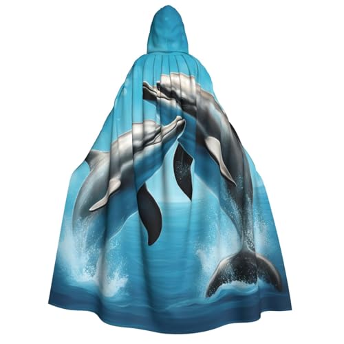 AYYQWE Umhang mit Kapuze und Delfinen, Unisex, für Erwachsene, warm, für Halloween, Cosplay, Karneval AYYQWE Umhang mit Kapuze und Delfinen, Unisex, für Erwachsene, warm, für Halloween, Cosplay, Karneval von AYYQWE