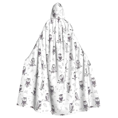 AYYQWE Umhang mit Kapuze und Eulen-Motiv, Unisex, für Erwachsene, für Karneval, Cosplay, Festivals, Partys von AYYQWE