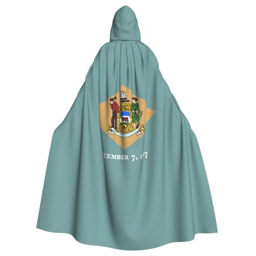 AYYQWE Umhang mit Kapuze und Flagge von Delaware, Unisex, für Erwachsene, für Karneval, Cosplay, Festivals, Partys von AYYQWE