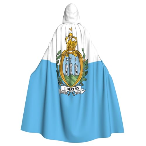 AYYQWE Umhang mit Kapuze und Flagge von San Marino, Unisex, für Erwachsene, für Karneval, Cosplay, Festivals, Partys von AYYQWE