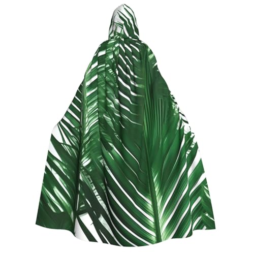 AYYQWE Umhang mit Kapuze und Palmblatt-Druck, Unisex, für Erwachsene, warm, Halloween-Kostüm, Cosplay, Karneval, Thema von AYYQWE