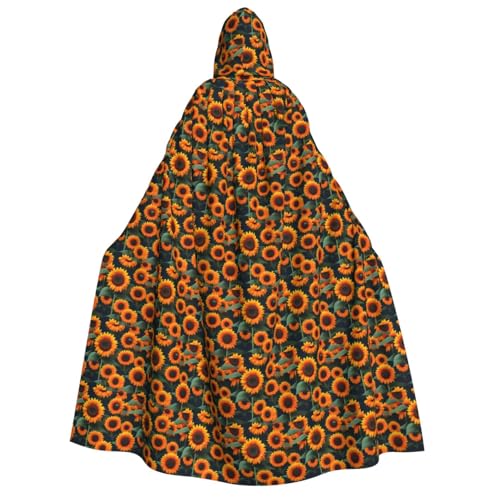 AYYQWE Umhang mit Kapuze und Sonnenblumen-Aufdruck, Unisex, für Erwachsene, warmes Umhang, Halloween-Kostüm, Cosplay, Karneval, Thema von AYYQWE