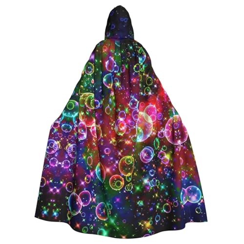 AYYQWE Umhang mit Kapuze und bunten Regenbogen-Sternen, Unisex, für Erwachsene, für Karneval, Cosplay, Festivals, Partys von AYYQWE