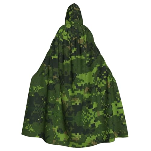 AYYQWE Umhang mit Kapuze und digitalem Camouflage-Druck, Unisex, für Erwachsene, Karneval, Cosplay, Festivals, Partys von AYYQWE