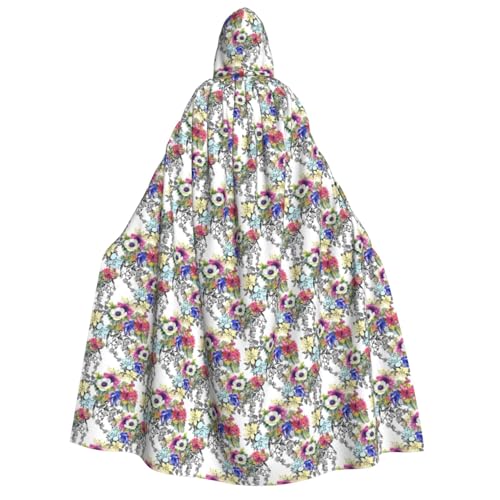 AYYQWE Umhang mit Kapuze und farbenfrohem Gartendruck, Unisex, für Erwachsene, warm, Halloween-Kostüm, Cosplay, Karneval AYYQWE Umhang mit Kapuze und farbenfrohem Gartendruck, Unisex, für Erwachsene, warm, Halloween-Kostüm, Cosplay, Karneval von AYYQWE