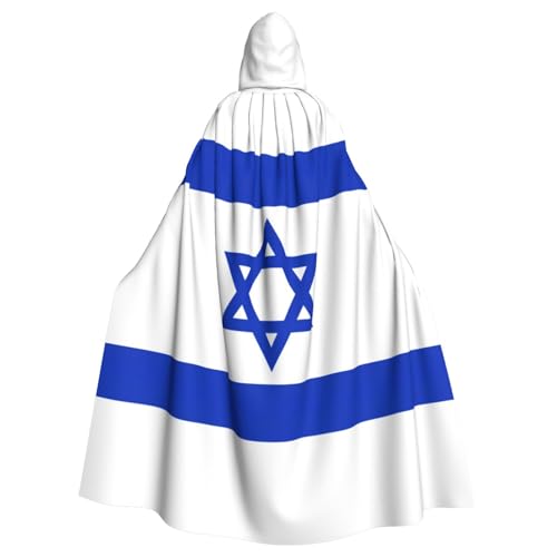 AYYQWE Umhang mit Kapuze und israelischer Flagge, Unisex, für Erwachsene, für Karneval, Cosplay, Festivals, Partys von AYYQWE