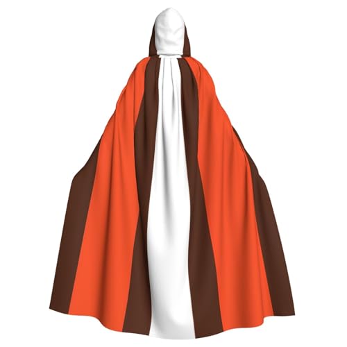AYYQWE Umhang mit Kapuze und orangefarbenem und weißem Streifendruck, Unisex, für Erwachsene, für Karneval, Cosplay, Festivals, Partys von AYYQWE