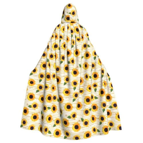 AYYQWE Umhang mit Sonnenblumenmuster, für Halloween, mit Kapuze, Unisex, für Erwachsene, für Karneval, Cosplay, Festivals, Partys von AYYQWE