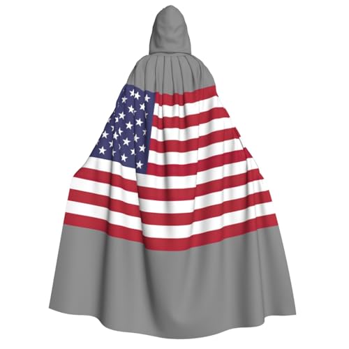 AYYQWE Umhang mit amerikanischer Flagge, Unisex, für Erwachsene, mit Kapuze, warmer Umhang, Halloween-Kostüm, Cosplay, Karneval, Thema von AYYQWE