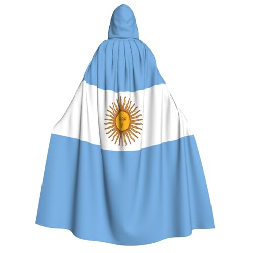AYYQWE Umhang mit argentinischer Flagge, Unisex, für Erwachsene, mit Kapuze, warmer Umhang, Halloween-Kostüm, Cosplay, Karnevalsmotiv von AYYQWE