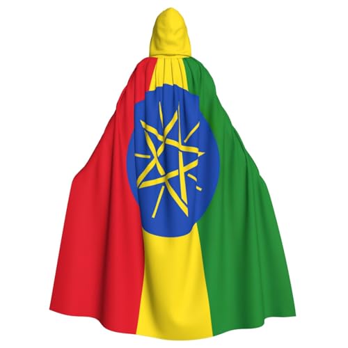 AYYQWE Umhang mit der Flagge von Äthiopien, mit Kapuze, Unisex, für Erwachsene, für Karneval, Cosplay, Festivals, Partys von AYYQWE