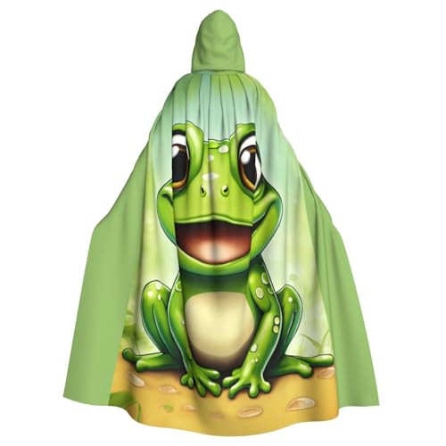 AYYQWE Umhang mit grünem Frosch-Aufdruck, für Halloween, Unisex, Erwachsene, für Karneval, Cosplay, Festivals, Partys AYYQWE Umhang mit grünem Frosch-Aufdruck, für Halloween, Unisex, Erwachsene, für Karneval, Cosplay, Festivals, Partys von AYYQWE