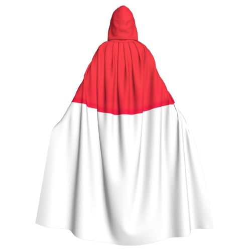 AYYQWE Umhang mit indonesischer Flagge, mit Kapuze, Unisex, für Erwachsene, für Karneval, Cosplay, Festivals, Partys von AYYQWE
