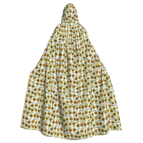 AYYQWE Umhang mit romantischem Sonnenblumen-Aufdruck, Halloween, Kapuzenumhang, Unisex, für Erwachsene, für Karneval, Cosplay, Festivals, Partys von AYYQWE