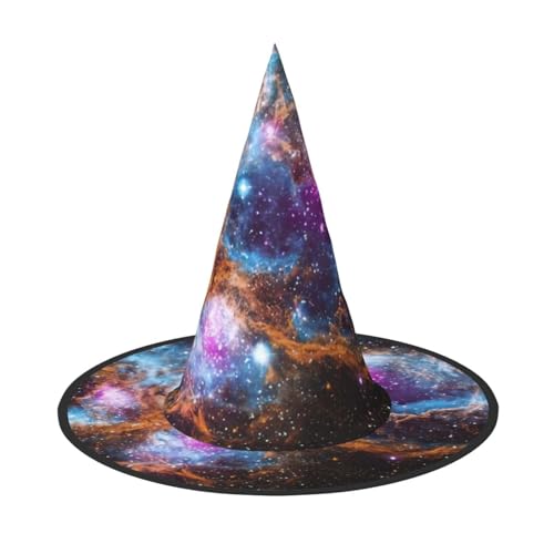 AYYQWE Universum Galaxie Weltraum Druck Bequemer Halloween Hexenhut Unisex für Partys Karneval Weihnachten und Cosplay von AYYQWE