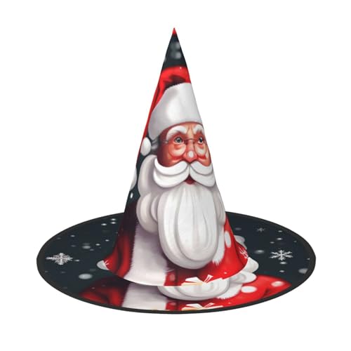 AYYQWE Weihnachtsmann-Druck, bequemer Halloween-Hexenhut, Unisex, für Partys, Karneval, Weihnachten und Cosplay AYYQWE Weihnachtsmann-Druck, bequemer Halloween-Hexenhut, Unisex, für Partys, Karneval, Weihnachten und Cosplay von AYYQWE