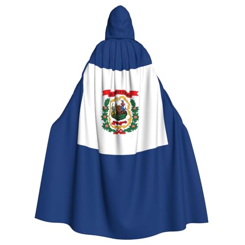 AYYQWE West-Virginia-Staats-Flaggen-Druck, Halloween-Kapuzenumhang, Unisex, Erwachsene, Umhang für Karneval, Cosplay, Festivals, Partys von AYYQWE