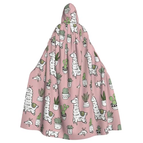 Alpaka- und Kaktus-Druck, Halloween-Kapuzenumhang, Unisex, für Erwachsene, für Karneval, Cosplay, Festivals, Partys Alpaka- und Kaktus-Druck, Halloween-Kapuzenumhang, Unisex, für Erwachsene, für Karneval, Cosplay, Festivals, Partys von AYYQWE