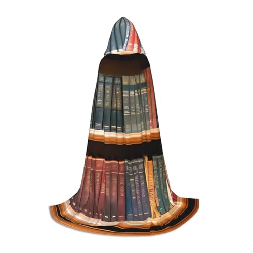 Bibliotheks-Bücherregal-Druck, Kapuzenumhang, Teenager, Kinder, Erwachsene, Halloween, Gothic, verschiedene Anlässe, Karneval, Cosplay-Kostüm Bibliotheks-Bücherregal-Druck, Kapuzenumhang, Teenager, Kinder, Erwachsene, Halloween, Gothic, verschiedene Anlässe, Karneval, Cosplay-Kostüm von AYYQWE