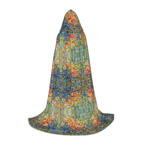 Farbiger Gemälde-Druck, Kapuzenumhang, Teenager, Kinder, Erwachsene, Halloween, Gothic, verschiedene Anlässe, Karneval, Cosplay-Kostüm von AYYQWE