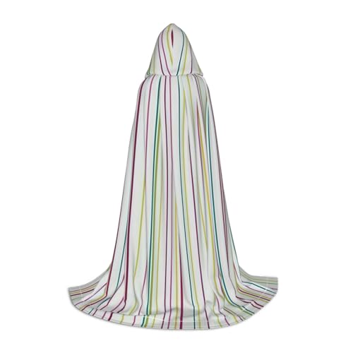 Gestreifter Kapuzenumhang Teenager Kinder Erwachsene Halloween Gothic Variety Karneval Cosplay Kostüm von AYYQWE