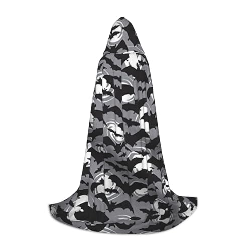 Halloween-Fledermaus-Umhang, grauer Druck, Kapuzenumhang, Teenager, Kinder, Erwachsene, Halloween, Gothic, verschiedene Anlässe, Karneval, Cosplay-Kostüm Halloween-Fledermaus-Umhang, grauer Druck, Kapuzenumhang, Teenager, Kinder, Erwachsene, Halloween, Gothic, verschiedene Anlässe, Karneval, Cosplay-Kostüm von AYYQWE