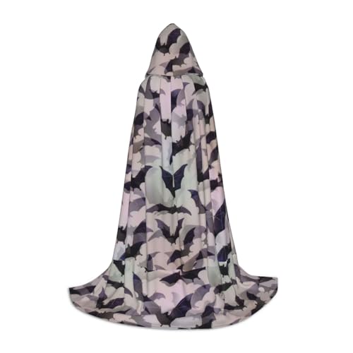 Halloween-Fledermaus-Umhang, grauer Druck, Kapuzenumhang, Teenager, Kinder, Erwachsene, Halloween, Gothic, verschiedene Anlässe, Karneval, Cosplay-Kostüm Halloween-Fledermaus-Umhang, grauer Druck, Kapuzenumhang, Teenager, Kinder, Erwachsene, Halloween, Gothic, verschiedene Anlässe, Karneval, Cosplay-Kostüm von AYYQWE