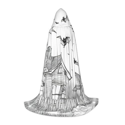 Halloween Fliegende Fledermäuse 1 Druck Kapuzenumhang Teenager Kinder Erwachsene Halloween Gothic Variety Karneval Cosplay Kostüm von AYYQWE