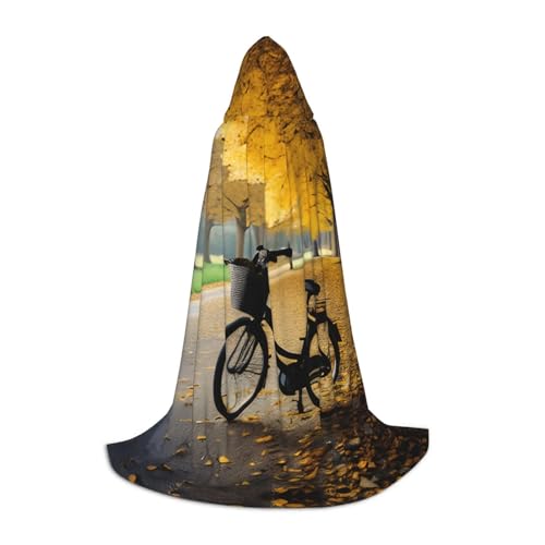 Herbstbaum mit altem Fahrrad-Druck, Kapuzenumhang, Teenager, Kinder, Erwachsene, Halloween, Gothic, verschiedene Anlässe, Karneval, Cosplay-Kostüm Herbstbaum mit altem Fahrrad-Druck, Kapuzenumhang, Teenager, Kinder, Erwachsene, Halloween, Gothic, verschiedene Anlässe, Karneval, Cosplay-Kostüm von AYYQWE