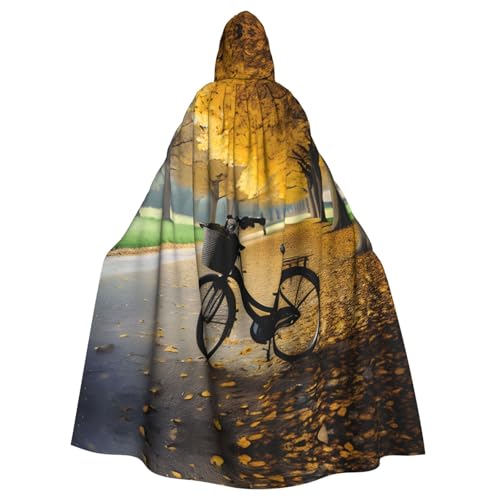 Herbstbaum mit altem Fahrraddruck, Halloween-Kapuzenumhang, Unisex, für Erwachsene, für Karneval, Cosplay, Festivals, Partys Herbstbaum mit altem Fahrraddruck, Halloween-Kapuzenumhang, Unisex, für Erwachsene, für Karneval, Cosplay, Festivals, Partys von AYYQWE