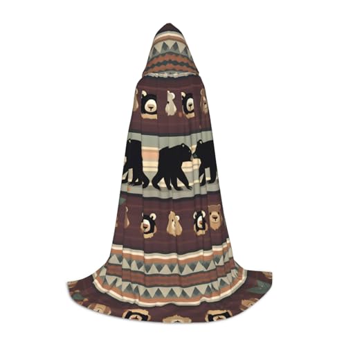 Kapuzenumhang mit Bären-Aufdruck, Teenager, Kinder, Erwachsene, Halloween, Gothic, Karneval, Cosplay-Kostüm von AYYQWE
