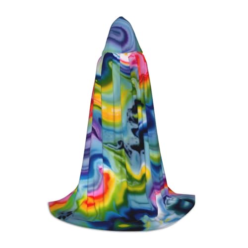 Kapuzenumhang mit Batikdruck, Teenager, Kinder, Erwachsene, Halloween, Gothic, verschiedene Anlässe, Karneval, Cosplay-Kostüm von AYYQWE