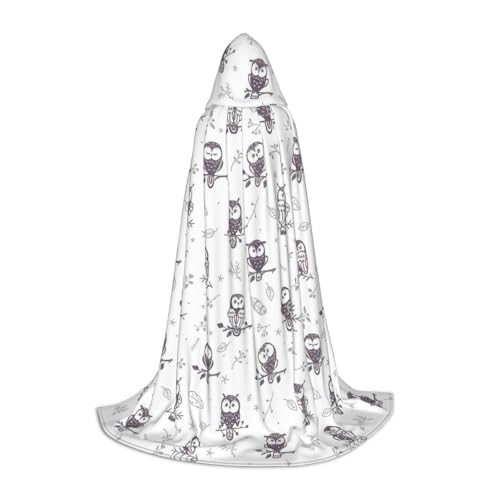 Kapuzenumhang mit Eulen-Motiv, für Teenager, Kinder, Erwachsene, Halloween, Gothic, verschiedene Anlässe, Karneval, Cosplay-Kostüm Kapuzenumhang mit Eulen-Motiv, für Teenager, Kinder, Erwachsene, Halloween, Gothic, verschiedene Anlässe, Karneval, Cosplay-Kostüm von AYYQWE