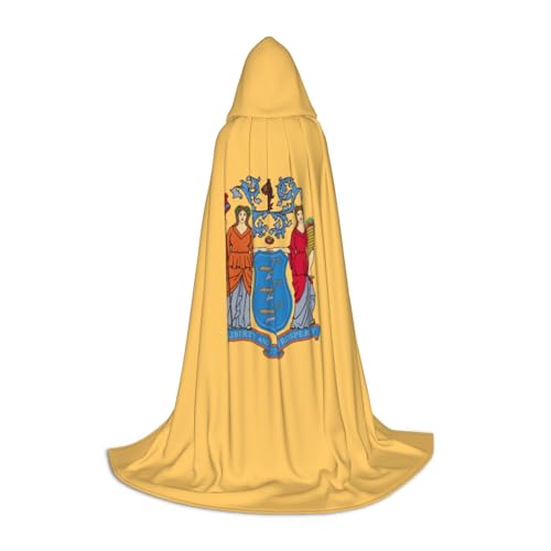 Kapuzenumhang mit Flagge von New Jersey, Teenager, Kinder, Erwachsene, Halloween, Gothic, verschiedene Anlässe, Karneval, Cosplay-Kostüm von AYYQWE