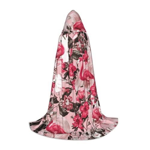 Kapuzenumhang mit Flamingo-Blumendruck, Teenager, Kinder, Erwachsene, Halloween, Gothic, verschiedene Anlässe, Karneval, Cosplay-Kostüm Kapuzenumhang mit Flamingo-Blumendruck, Teenager, Kinder, Erwachsene, Halloween, Gothic, verschiedene Anlässe, Karneval, Cosplay-Kostüm von AYYQWE