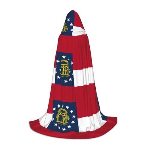 Kapuzenumhang mit Georgia-Flagge, Teenager, Kinder, Erwachsene, Halloween, Gothic, verschiedene Anlässe, Karneval, Cosplay-Kostüm von AYYQWE