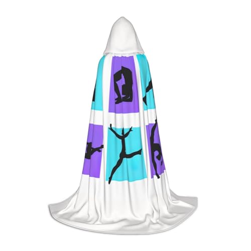 Kapuzenumhang mit Gymnastik-Spiel-Druck, Teenager, Kinder, Erwachsene, Halloween, Gothic, verschiedene Anlässe, Karneval, Cosplay-Kostüm von AYYQWE