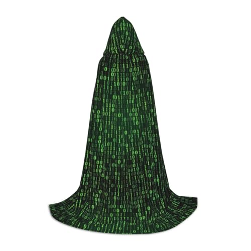Kapuzenumhang mit Hacker-Era-Druck, Teenager, Kinder, Erwachsene, Halloween, Gothic, verschiedene Anlässe, Karneval, Cosplay-Kostüm von AYYQWE