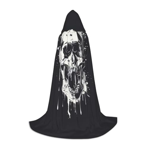Kapuzenumhang mit Horror-Geister-Schädel für Teenager, Kinder, Erwachsene, Halloween, Gothic, verschiedene Anlässe, Karneval, Cosplay-Kostüm von AYYQWE