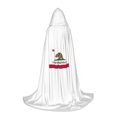 Kapuzenumhang mit Kalifornien-Flagge, für Teenager, Kinder, Erwachsene, Halloween, Gothic, Karneval, Cosplay-Kostüm von AYYQWE