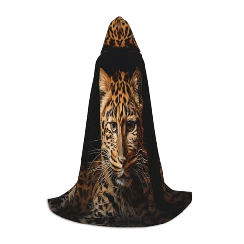 Kapuzenumhang mit Leopardenmuster, für Teenager, Kinder, Erwachsene, Halloween, Gothic, Karneval, Cosplay-Kostüm Kapuzenumhang mit Leopardenmuster, für Teenager, Kinder, Erwachsene, Halloween, Gothic, Karneval, Cosplay-Kostüm von AYYQWE