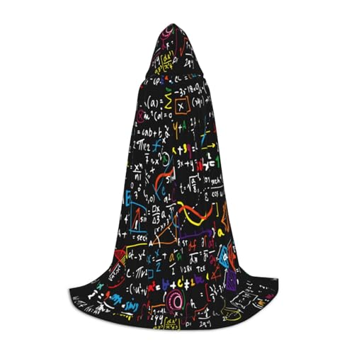 Kapuzenumhang mit Mathe-Formel-Aufdruck, Teenager, Kinder, Erwachsene, Halloween, Gothic, verschiedene Anlässe, Karneval, Cosplay-Kostüm von AYYQWE