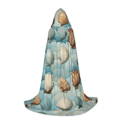 Kapuzenumhang mit Muschel-Druck, für Teenager, Kinder, Erwachsene, Halloween, Gothic, Karneval, Cosplay-Kostüm Kapuzenumhang mit Muschel-Druck, für Teenager, Kinder, Erwachsene, Halloween, Gothic, Karneval, Cosplay-Kostüm von AYYQWE