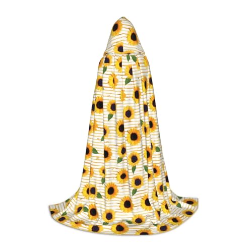 Kapuzenumhang mit Sonnenblumenmuster, Teenager, Kinder, Erwachsene, Halloween, Gothic, verschiedene Anlässe, Karneval, Cosplay-Kostüm von AYYQWE