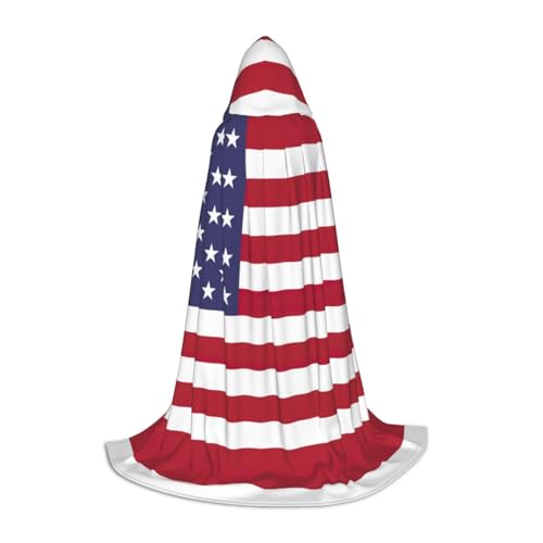 Kapuzenumhang mit amerikanischer Flagge, Teenager, Kinder, Erwachsene, Halloween, Gothic, verschiedene Anlässe, Karneval, Cosplay-Kostüm von AYYQWE