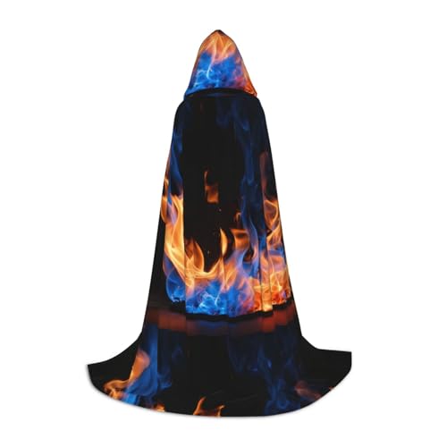 Kapuzenumhang mit blauem Flammenaufdruck, für Teenager, Kinder, Erwachsene, Halloween, Gothic, Karneval, Cosplay-Kostüm Kapuzenumhang mit blauem Flammenaufdruck, für Teenager, Kinder, Erwachsene, Halloween, Gothic, Karneval, Cosplay-Kostüm von AYYQWE