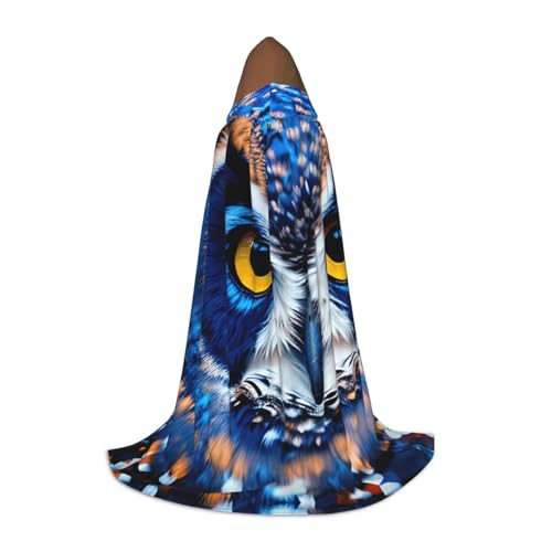Kapuzenumhang mit blauer Eule, für Teenager, Kinder, Erwachsene, Halloween, Gothic, verschiedene Anlässe, Karneval, Cosplay-Kostüm Kapuzenumhang mit blauer Eule, für Teenager, Kinder, Erwachsene, Halloween, Gothic, verschiedene Anlässe, Karneval, Cosplay-Kostüm von AYYQWE