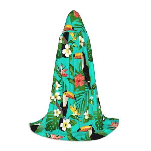 Kapuzenumhang mit tropischen Vögeln und Pflanzen, Blatt-Druck, Teenager, Kinder, Erwachsene, Halloween, Gothic, verschiedene Anlässe, Karneval, Cosplay-Kostüm Kapuzenumhang mit tropischen Vögeln und Pflanzen, Blatt-Druck, Teenager, Kinder, Erwachsene, Halloween, Gothic, verschiedene Anlässe, Karneval, Cosplay-Kostüm von AYYQWE