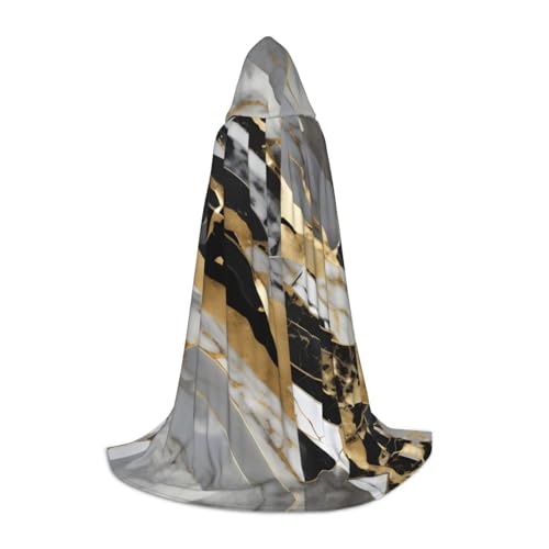 Luxuriöser Marmor-Aufdruck, Kapuzenumhang, Teenager, Kinder, Erwachsene, Halloween, Gothic, verschiedene Anlässe, Karneval, Cosplay-Kostüm von AYYQWE